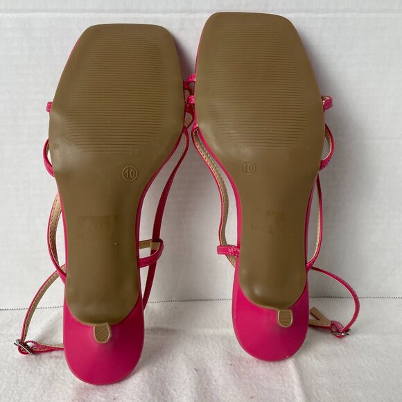 Pink Summer Sandals Strappy Kitten Heel - Picture 8 of 10
